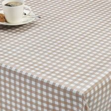 40x140cm Restje tafelzeil ruitje taupe Paty