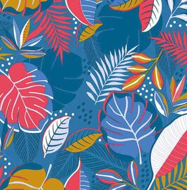 Tafelzeil funcky leafs blue