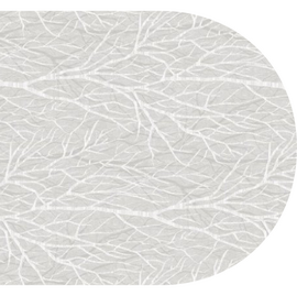 Ovaal tafelzeil takjes beige licht