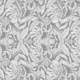 Tafelzeil vintage leafs grey