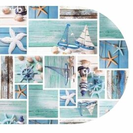 Ovaal tafelzeil maritiem zeilboot & ankers