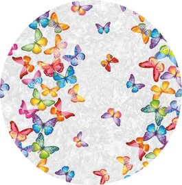 Rond tafelzeil gekleurde vlinders (140cm)