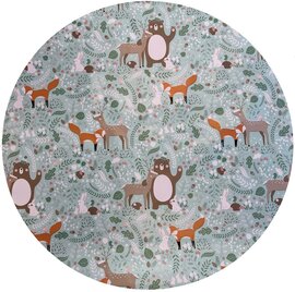 Rond tafelzeil dierenvriendjes (140cm)
