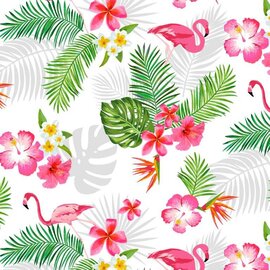 Tafelzeil flamingo wit
