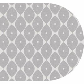 Ovaal tafelzeil abstracte ovaaltjes grijs
