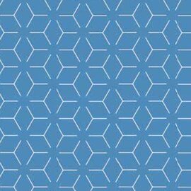 Tafelzeil geometrisch blauw