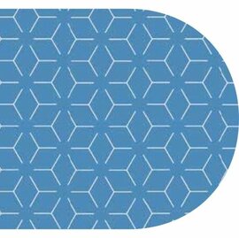 Ovaal tafelzeil geometrisch blauw