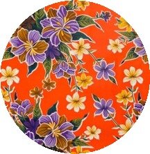 Rond Mexicaans tafelzeil fortin oranje (120cm)