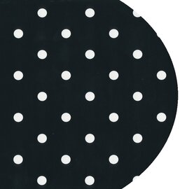 Ovaal tafelzeil zwart met witte stippen