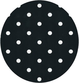 Rond tafelzeil zwart met witte stippen (140cm)