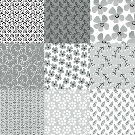 40x140cm Restje tafelzeil patchwork grijs