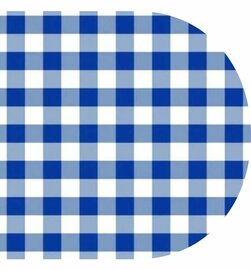 Ovaal tafelzeil grote ruit blauw
