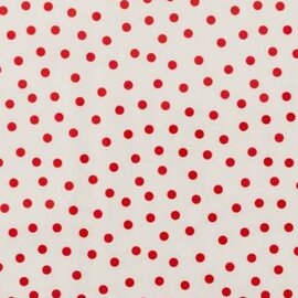 Mexicaans tafelzeil polkadot wit met rode stippen