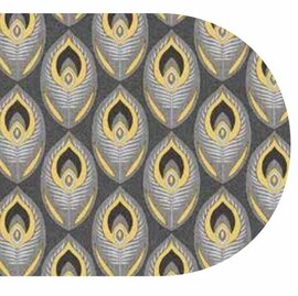 Ovaal tafelzeil art deco donkergrijs