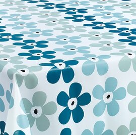 Tafelzeil big small flower blue