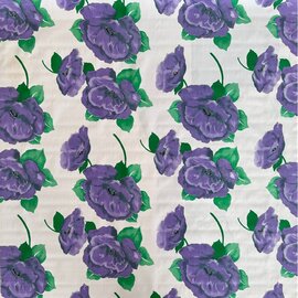 Mexicaans tafelzeil paarse rosas op wit
