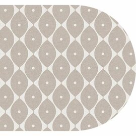 Ovaal tafelzeil abstracte ovaaltjes taupe