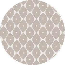 Rond tafelzeil abstracte ovaaltjes taupe (140cm)