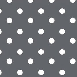 Tafelzeil donkergrijs met witte stippen 