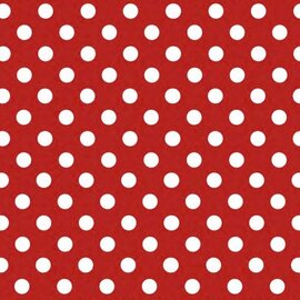 Tafelzeil rood met witte stippen 