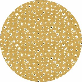 Rond wasbaar gecoat tafelzeil Celia Mostaza (140 cm)