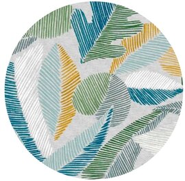 Rond wasbaar gecoat tafelzeil Karma blauw-groen (140 cm)