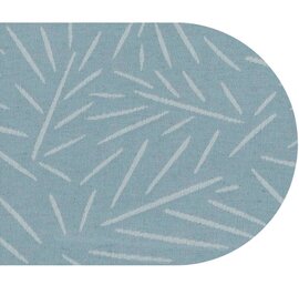 Ovaal wasbaar gecoat tafelzeil Spika blauw