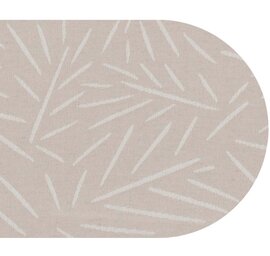 Ovaal wasbaar gecoat tafelzeil Spika zand
