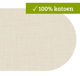 Ovaal wasbaar gecoat tafelzeil Texture beige