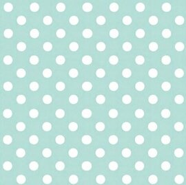 30x140cm Restje tafelzeil lichtblauw met stippen