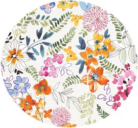 Rond tafelzeil wilde bloemen (140cm)