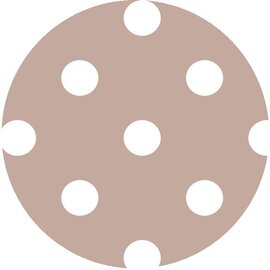 Rond tafelzeil beige met stippen (140cm)