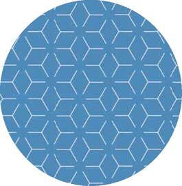 Rond tafelzeil geometrisch blauw (140cm) 