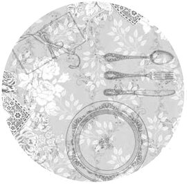 Rond tafelzeil diner grey (140cm)