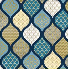 75x140cm Restje tafelzeil Oosterse sferen blauw