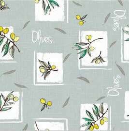 30x140cm Restje tafelzeil olijven blauw/grijs