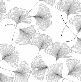 30x140cm Restje gecoat tafelzeil Ginko wit (wasbaar)