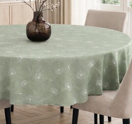 Groot rond tafelzeil pluizenbloem groen (180cm)