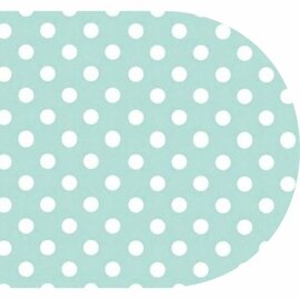 Ovaal tafelzeil lichtblauw met stippen