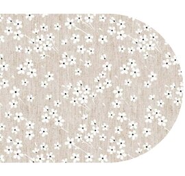 Ovaal wasbaar gecoat tafelzeil milflores
