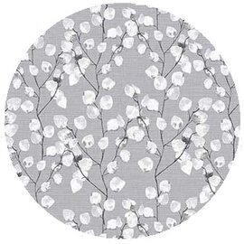 Groot rond tafelzeil katoenplant grijs (160cm)