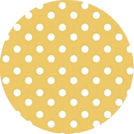 Rond tafelzeil Dottie geel (140cm)