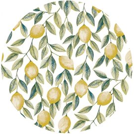Groot rond tafelzeil citroenen (160cm) 