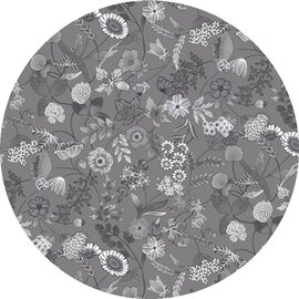 Groot rond tafelzeil botanica grijs (160cm)