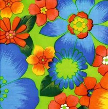 45x120cm Restje Mexicaans tafelzeil rain of flowers groen