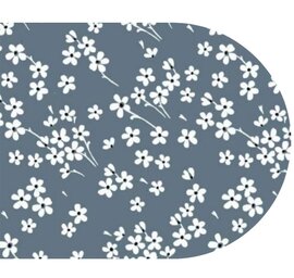 Ovaal wasbaar gecoat tafelzeil milflores dark