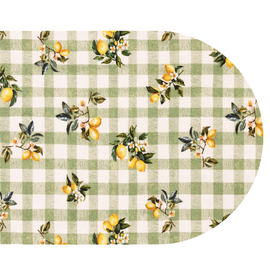 Ovaal wasbaar gecoat tafelzeil Limea