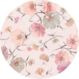Groot rond tafelzeil pink petals party (160cm)