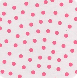 Mexicaans tafelzeil polkadot wit met roze stippen