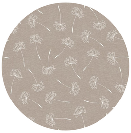 Groot rond tafelzeil pluizenbloem taupe (160cm) 